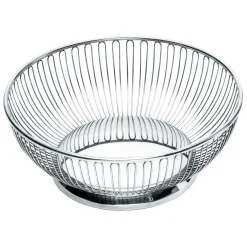 Alessi - Frugtskål Ø24 cm - Rund basket stål - Brødkurv - Frugtkurv