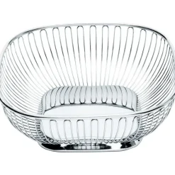 Alessi - Skål i poleret stål - Firkantet trådkurv - Ø23 cm