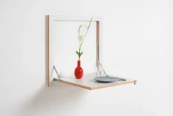 Ambivalenz Fläpps - Foldbart skrivebord - Væghængt - Hvid - 60x60 cm