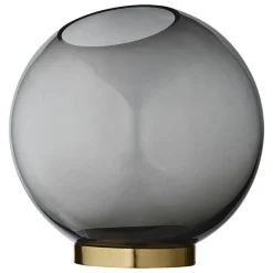 AYTM - Globe vase/krukke med fod - large - sort/messing