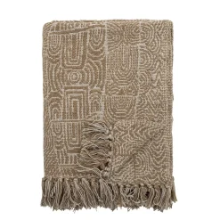 Bloomingville - Bresso Plaid, Brun, Genanvendt Bomuld