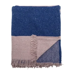 Bloomingville - Cadeo Plaid, Blå, Genanvendt Bomuld