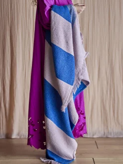 Bloomingville - Cadeo Plaid, Blå, Genanvendt Bomuld