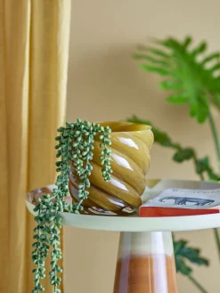 Bloomingville - Callo Urtepotteskjuler / Vase, Gul, Glas, 17x15 cm