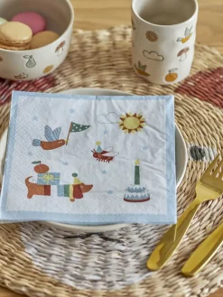 Bloomingville - Charlie Serviet, Blå, FSC® Mix, Papir