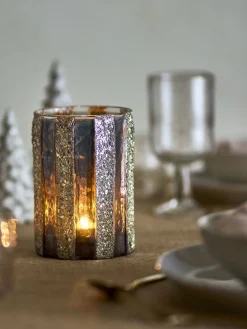 Bloomingville - Cicilia Fyrfadsstage, Guld, Glas