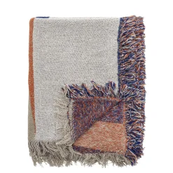 Bloomingville - Clarita Plaid, Orange, Genanvendt Bomuld