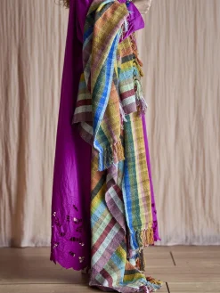 Bloomingville - Elmy Plaid, Orange, Genanvendt Bomuld