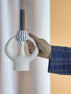 Bloomingville - Hatty Lysestage, Blå, Stentøj