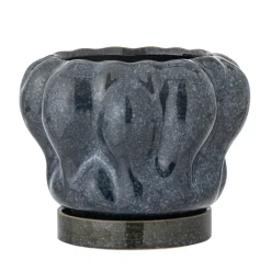 Bloomingville - Hollis Urtepotte m/underskål, Blå, Stentøj