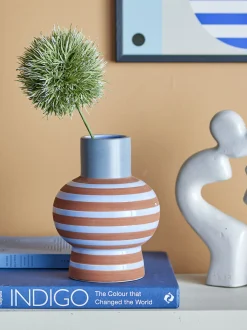 Bloomingville - Lindir Vase, Blå, Stentøj
