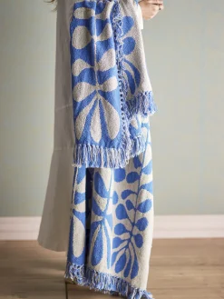 Bloomingville - Nevine Plaid, Blå, Genanvendt Bomuld