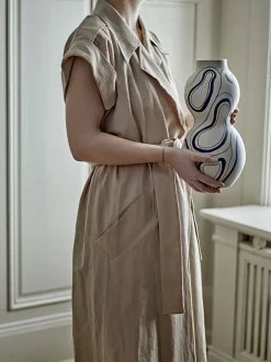 Bloomingville - Nicola Vase, Sort, Stentøj