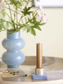 Bloomingville - Tacana Lysestage, Blå, Stentøj