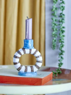 Bloomingville - Tacana Lysestage, Blå, Stentøj