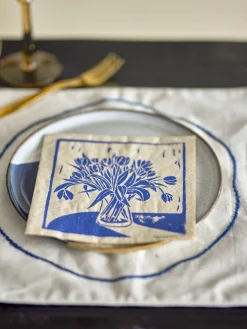 Bloomingville - Tulips Serviet, Blå, FSC® Recycled, Papir