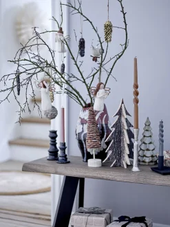 Bloomingville - Twist Stearinlys, Brun, Parafin, sæt med 2 styk