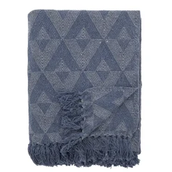 Bloomingville - Udine Plaid, Blå, Genanvendt Bomuld