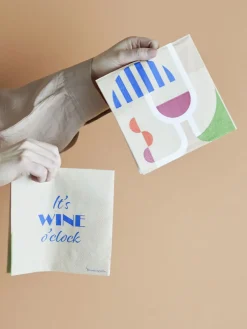 Bloomingville - Wine Serviet, Blå, FSC® Mix, Papir