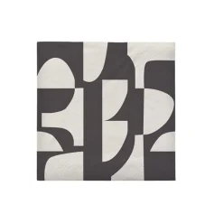 Broste Copenhagen - Papirservietter - Lara - 33x33 cm - Black/Off white