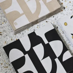 Broste Copenhagen - Papirservietter - Lara - 33x33 cm - Beige/Off white