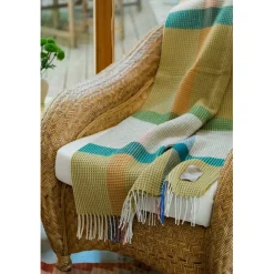 Burel Factory - Plaid - Waffle - Multicolor - Biogreen - 180 x 130 cm