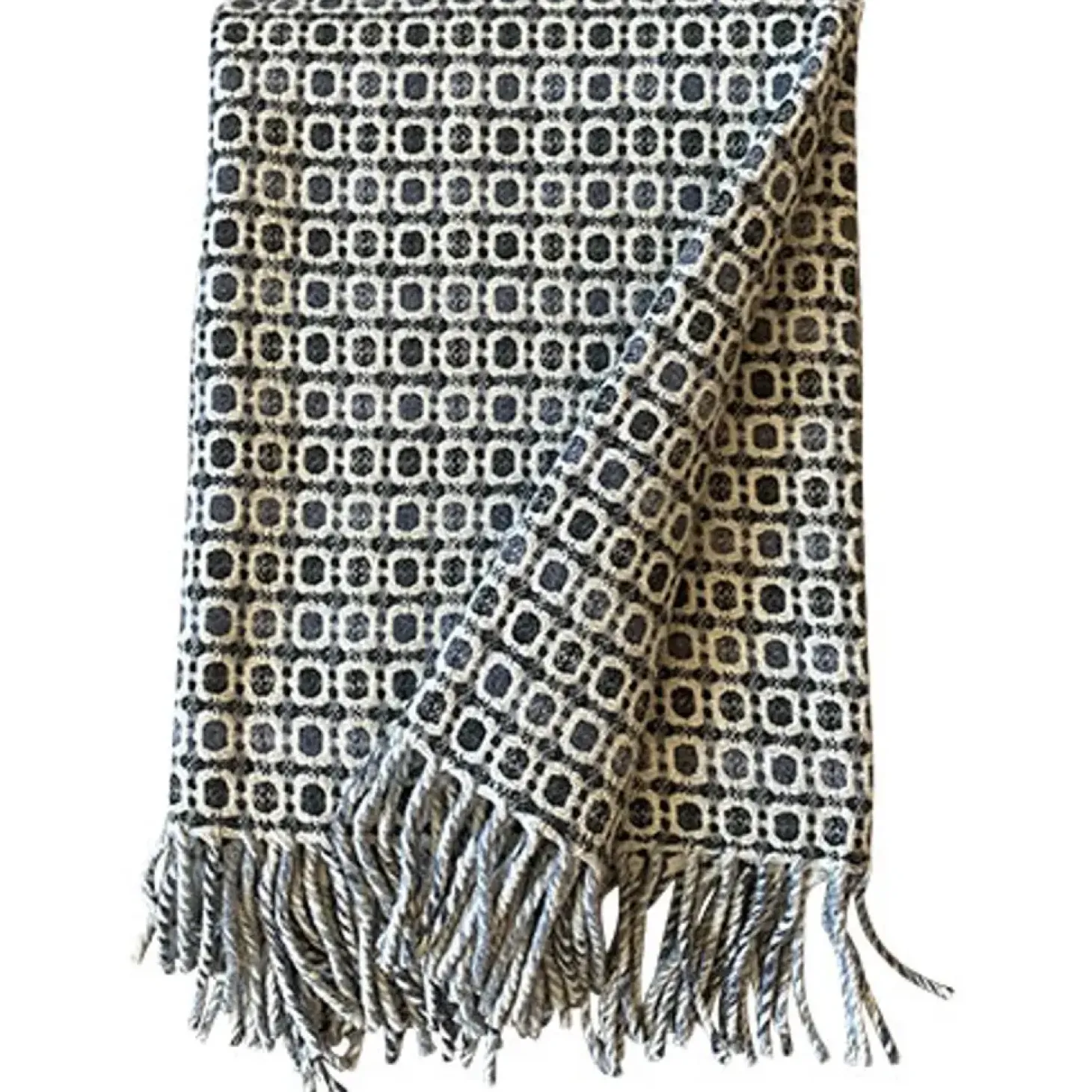 Burel Factory - Vintage plaid/tæppe - Army grøn/grå mønstret