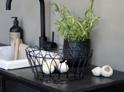 Chic Antigue - Kurv - fil de fer - Sort - Ø 27 cm