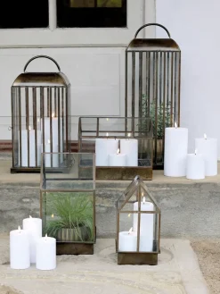 Chic Antique - Bloklys LED til udendørs inkl. batteri - H35 x Ø10 cm