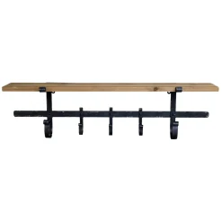 Chic Antique - Hylde med 5 knager - Antique Sort