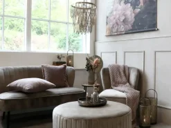 Chic Antique - Lampe med metal dekoration - antique messing - Ø47