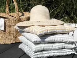 Chic Antique - Nimes Box hynde med striber og bindebånd - støvet grøn