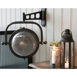 Chic Antique - væglampe - Fabrikslampe - Sort