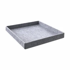 Cinas - Låg til hyldeboks, lysegrå filt