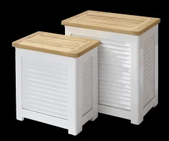 Cinas - Lille jalousi opbevaringsboks i hvid mahogni