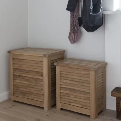 Cinas - Opbevaringsboks m. jalousi, lille, teak