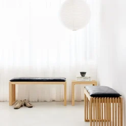 Cinas - Rib bænk 104x35cm bambus