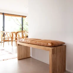 Cinas - Rib bænk 104x35cm teak