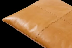 Cinas - Siddepude til 2-pers Rib bænk lysebrun læder