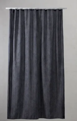 Compliments - Badeforhæng - Pine shower curtain w/tape 200 cm - Mørk grå