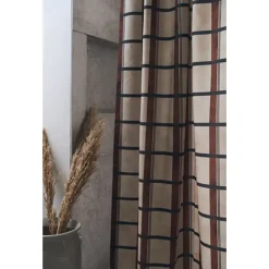 Compliments - Badeforhæng check, brick - 140x200 cm.