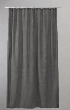 Compliments - Badeforhæng pine, mørkegrå med hvidt mønster, 140x200 cm.