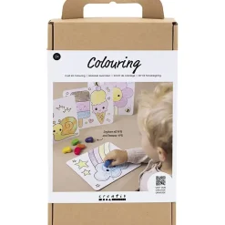 Creativ Company - DIY Kit Farvelægning, standardfarver, Tegneplade, 1 pk.