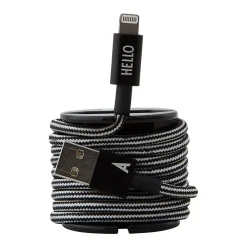 Design Letters - IPhone oplader kabel - "Q" - Sort/Hvid