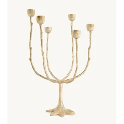 Doing Goods - Lysestage - 6 armet lysestage - Misty Multi - Messing/Brass