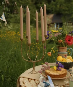 Doing Goods - Lysestage - 6 armet lysestage - Misty Multi - Messing/Brass