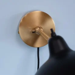 Dyberg Larsen - Væglampe - Futura Antik, Sort og messing, Ø: 26 cm