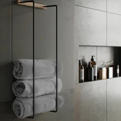 Ekta Living - Håndklædeholder - Towel Rack - Sort Eg