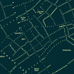 Enklamide - Typemap - København I - nat - 70x100 cm