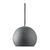 Frandsen Lighting - Ball pendel - dark grey mat (Ø 18 cm) m. sort stofledning